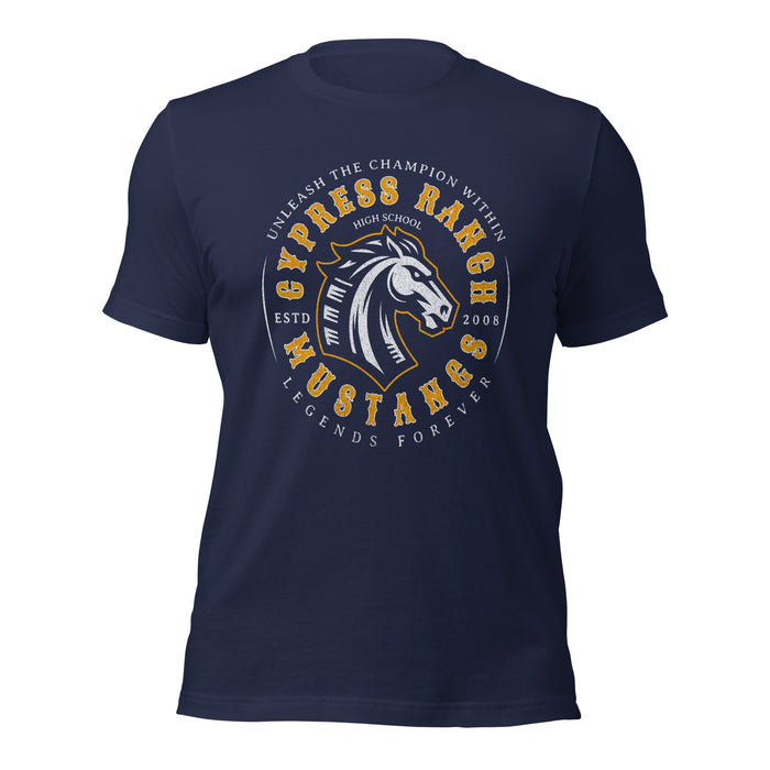 Cypress Ranch High School Mustangs Navy Premium Unisex T-shirt 215