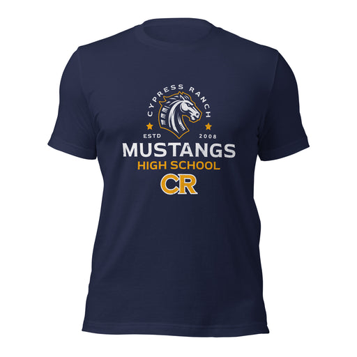 Cypress Ranch High School Mustangs Navy Premium Unisex T-shirt 221