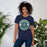 Woman wearing Cypress Ridge High School Rams Navy Premium Unisex T-shirt 203