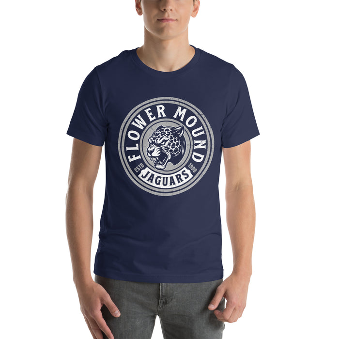 Student wearing Flower Mound High School Jaguars Navy Blue Premium T-shirt 220