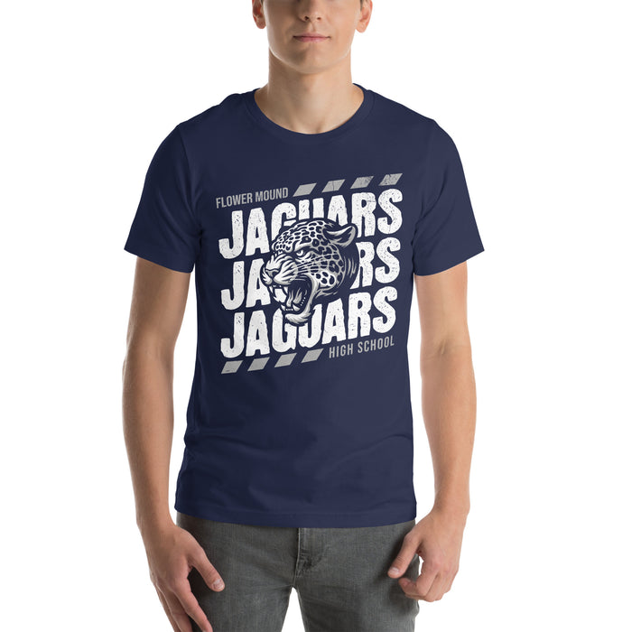 Student wearing Flower Mound High School Jaguars Navy Blue Premium T-shirt 223