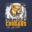 Close-up view of Nimitz High School Cougars Navy Blue Premium Unisex T-shirt 202