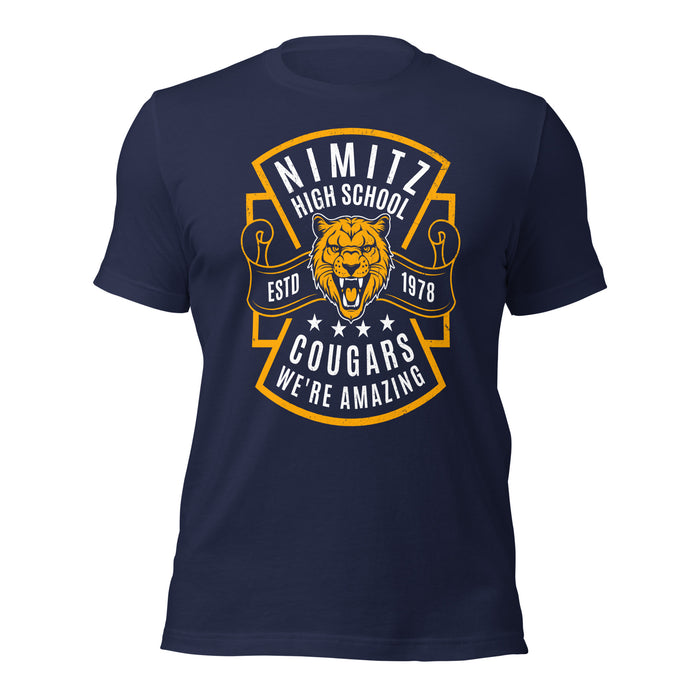 Nimitz High School Cougars Navy Blue Premium Unisex T-shirt 207