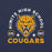 Close-up view of Nimitz High School Cougars Navy Blue Premium Unisex T-shirt 208