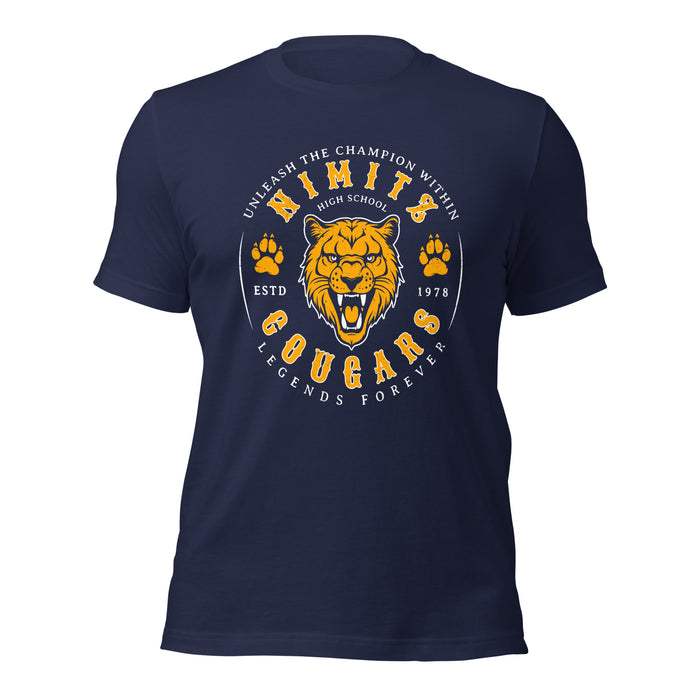 Nimitz High School Cougars Navy Blue Premium Unisex T-shirt 214