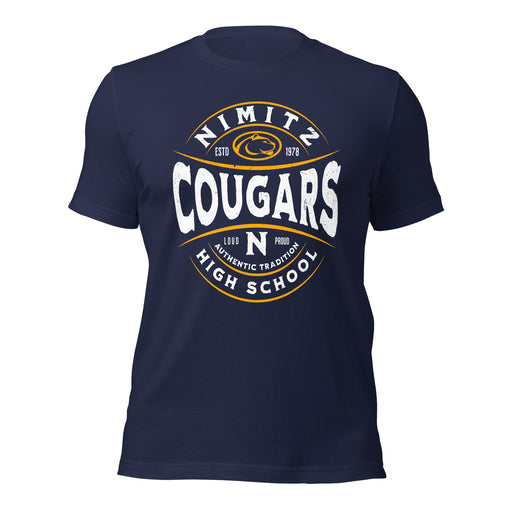 Nimitz High School Cougars Navy Blue Premium Unisex T-shirt 218