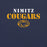 Close-up view of Nimitz High School Cougars Navy Blue Premium Unisex T-shirt 222