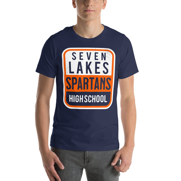 Seven Lakes High School Spartans Navy Blue Premium Unisex T-shirt 001