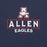 Close-up view of Allen High School Eagles Premium Navy Blue Unisex T-shirt 227