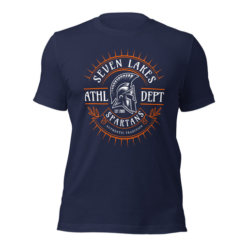 Seven Lakes High School Spartans Navy Premium Unisex T-shirt 201