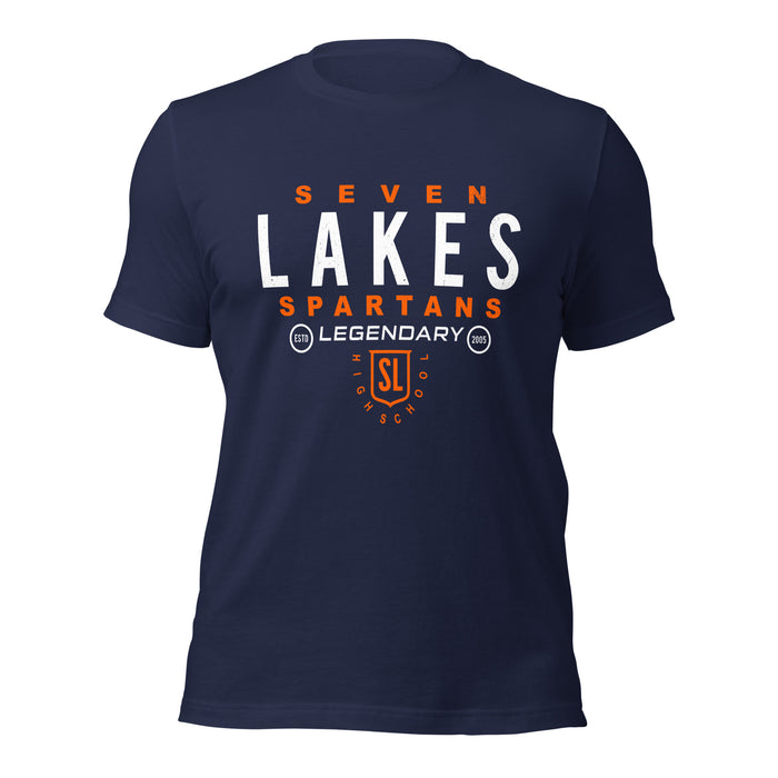 Seven Lakes High School Spartans Navy Premium Unisex T-shirt 003