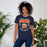 Woman wearing Seven Lakes High School Spartans Navy Premium Unisex T-shirt 204