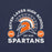 Close-up view of Seven Lakes High School Spartans Navy Premium Unisex T-shirt 208