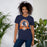 Woman wearing Seven Lakes High School Spartans Navy Premium Unisex T-shirt 212