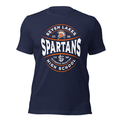 Seven Lakes High School Spartans Navy Premium Unisex T-shirt 218