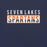 Close-up view of Seven Lakes High School Spartans Navy Premium Unisex T-shirt 031