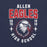 Close-up view of Allen High School Eagles Premium Navy Blue Unisex T-shirt 201