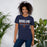 Woman wearing Bridgeland High School Bears Premium Navy Blue Unisex T-shirt 003