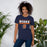 Woman wearing Bridgeland High School Bears Premium Navy Blue Unisex T-shirt 049