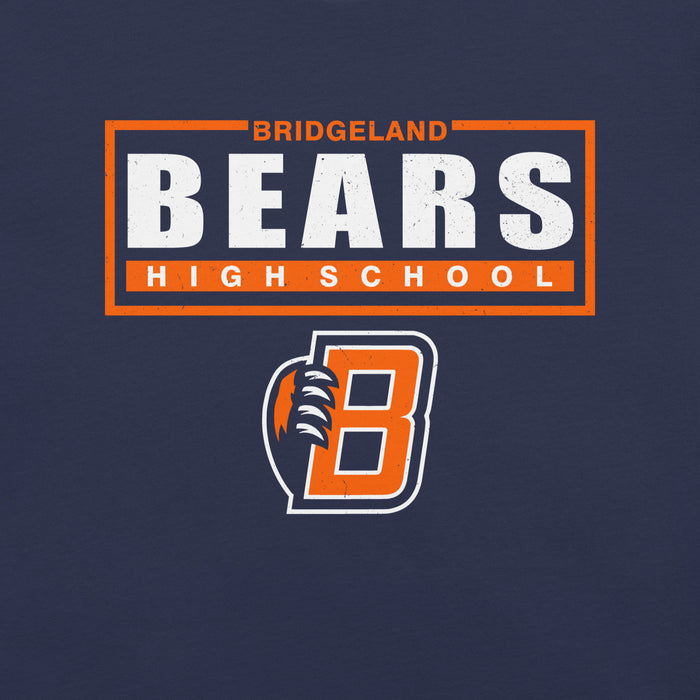 Close-up view of Bridgeland High School Bears Premium Navy Blue Unisex T-shirt 049