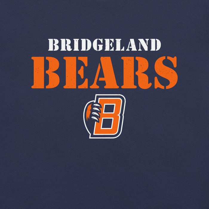 Close-up view of Bridgeland High School Bears Premium Navy Blue Unisex T-shirt 222