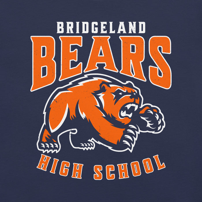 Close-up view of Bridgeland High School Bears Premium Navy Blue Unisex T-shirt 213