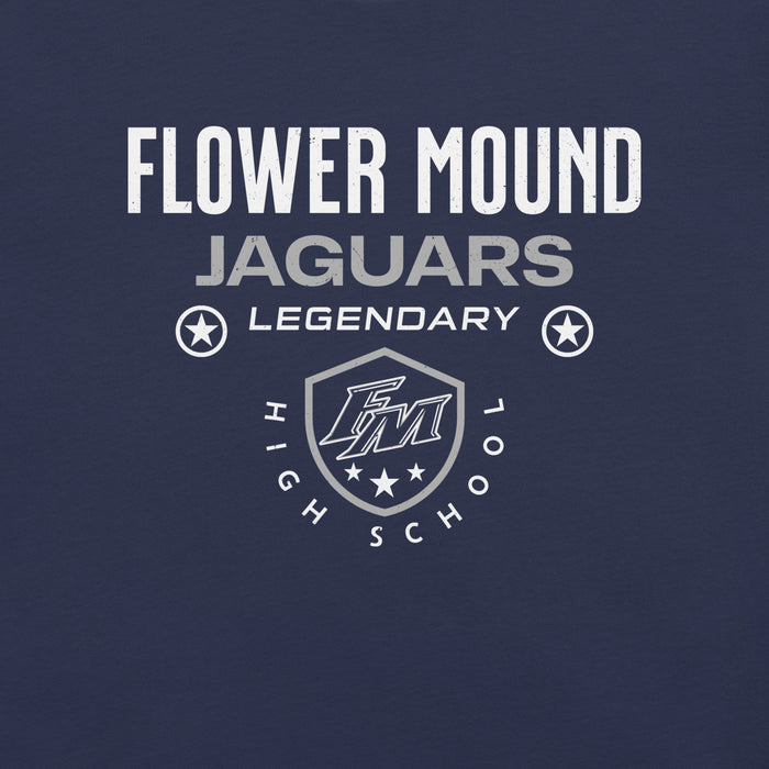 Close-up view of Flower Mound High School Jaguars Navy Blue Premium T-shirt 003