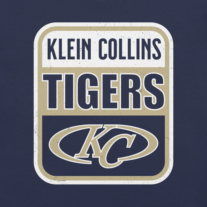 Close-up view of Klein Collins High School Tigers Premium Navy Blue Unisex T-shirt 001