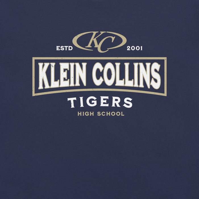 Back view of Klein Collins High School Tigers Premium Navy Blue Unisex T-shirt 202
