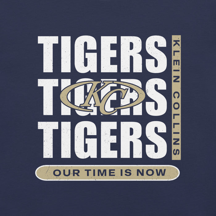 Close-up view of Klein Collins High School Tigers Premium Navy Blue Unisex T-shirt 235