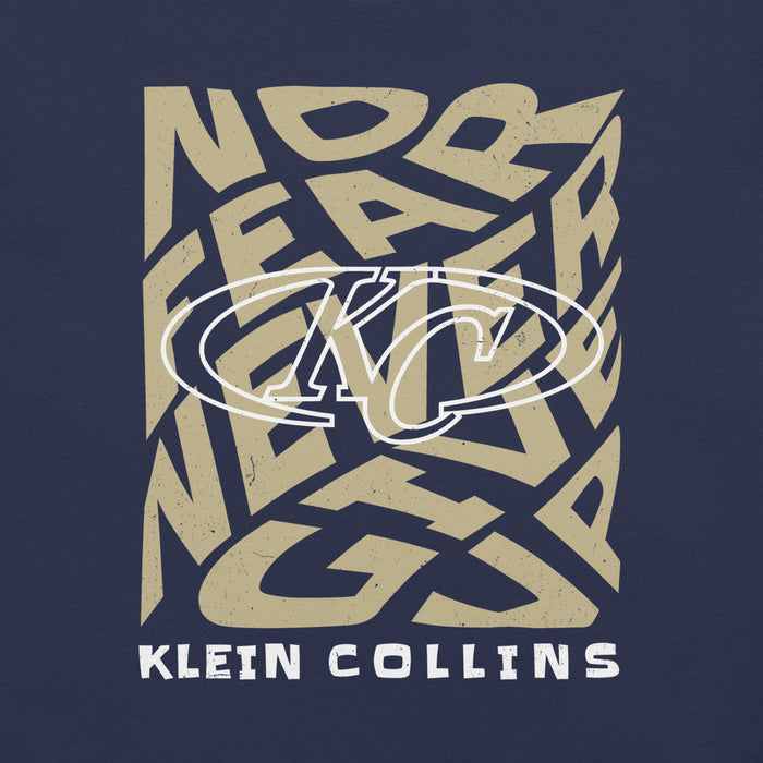 Close-up view of Klein Collins High School Tigers Premium Navy Blue Unisex T-shirt 236