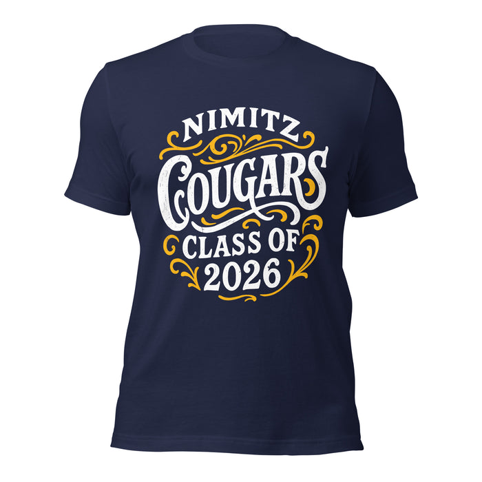 Nimitz High School Cougars Navy Blue Premium Unisex T-shirt 254