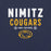 Close-up view of Nimitz High School Cougars Navy Blue Premium Unisex T-shirt 003