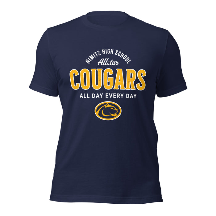 Nimitz High School Cougars Navy Blue Premium Unisex T-shirt 040