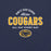 Close-up view of Nimitz High School Cougars Navy Blue Premium Unisex T-shirt 040