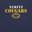 Close-up view of Nimitz High School Cougars Navy Blue Premium Unisex T-shirt 017