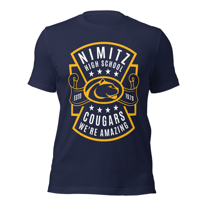 Nimitz High School Cougars Navy Blue Premium Unisex T-shirt 207