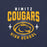 Close-up view of Nimitz High School Cougars Navy Blue Premium Unisex T-shirt 204