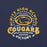 Close-up view of Nimitz High School Cougars Navy Blue Premium Unisex T-shirt 206