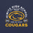 Close-up view of Nimitz High School Cougars Navy Blue Premium Unisex T-shirt 208