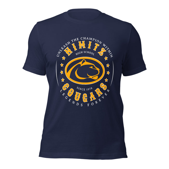 Nimitz High School Cougars Navy Blue Premium Unisex T-shirt 214