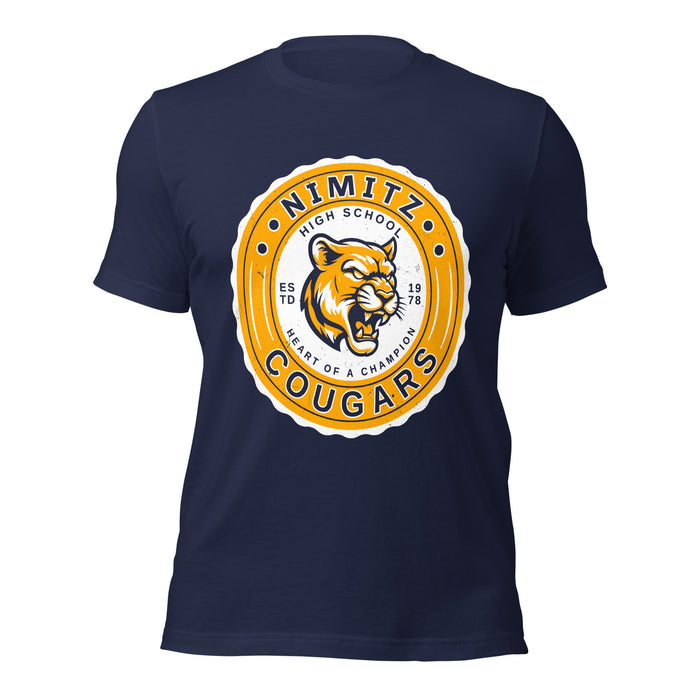 Nimitz High School Cougars Navy Blue Premium Unisex T-shirt 216
