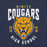 Close-up view of Nimitz High School Cougars Navy Blue Premium Unisex T-shirt 213