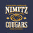 Close-up view of Nimitz High School Cougars Navy Blue Premium Unisex T-shirt 230