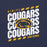 Close-up view of Nimitz High School Cougars Navy Blue Premium Unisex T-shirt 223