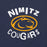 Close-up view of Nimitz High School Cougars Navy Blue Premium Unisex T-shirt 228