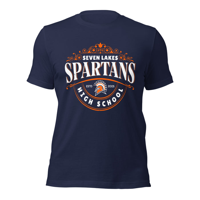 Seven Lakes High School Spartans Navy Blue Premium Unisex T-shirt 211