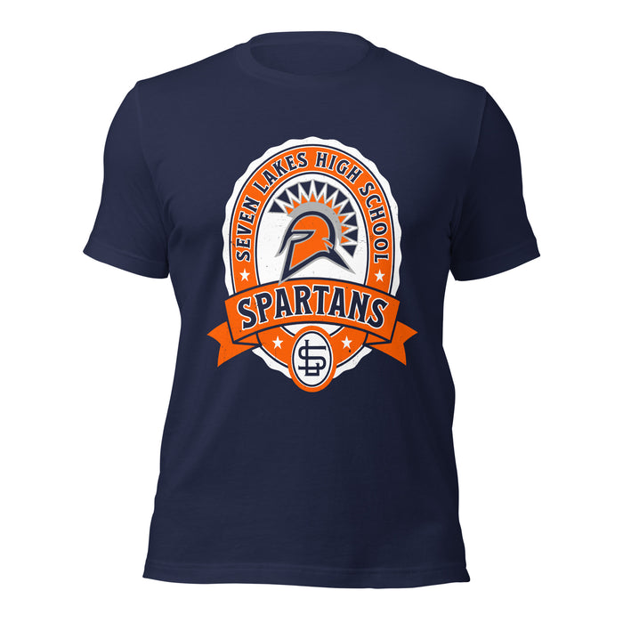 Seven Lakes High School Spartans Navy Blue Premium Unisex T-shirt 212