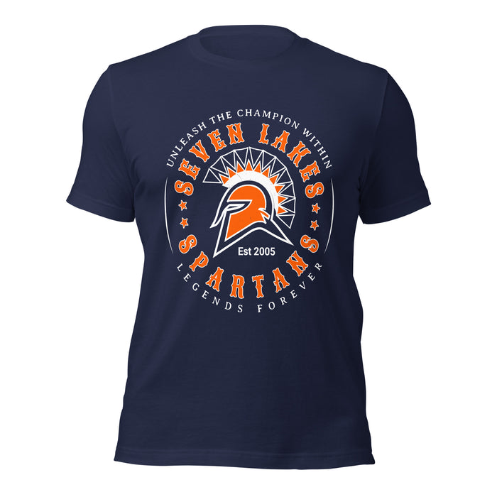 Seven Lakes High School Spartans Navy Blue Premium Unisex T-shirt 214