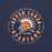 A circular graphic print on a dark navy background featuring an orange and white Spartan helmet logo with the text 'UNLEASH THE CHAMPION WITHIN SEVEN LAKES SPARTANS', 'Est 2005', and 'LEGENDS FOREVER'. Seven Lakes High School Spartans Navy Blue Premium Unisex T-shirt 214
